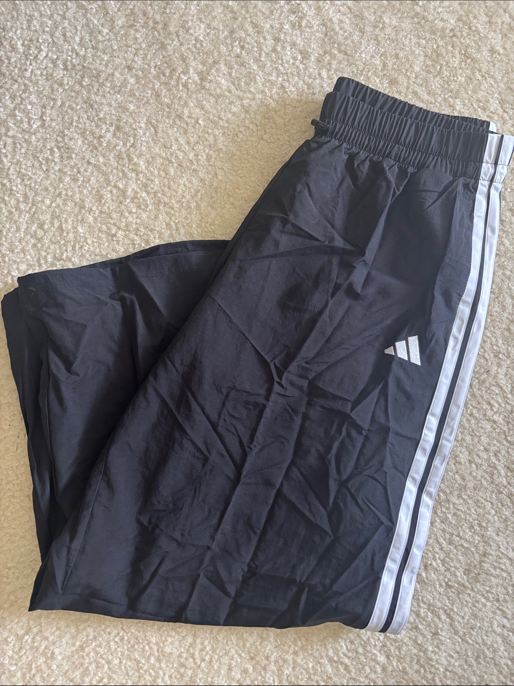 adidas Black Pants with White Side Stripes